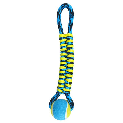 Pet Park Blvd Paracord Rope Twisted Tugs with Tennis Ball