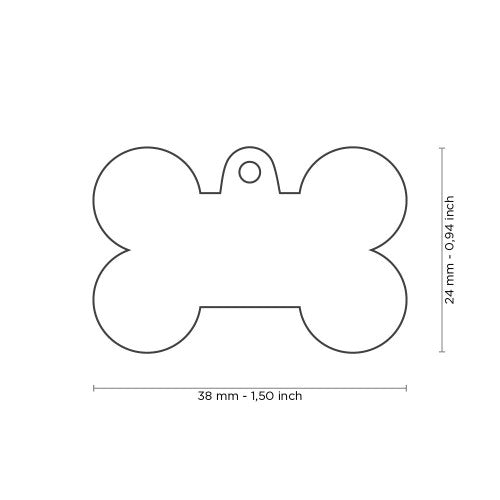 MyFamily Bronx Big Futuristic Bone ID Tag in English Brass