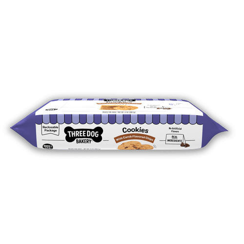 Three Dog Bakery Cookies with Carob Flavored Chips Dog Treats